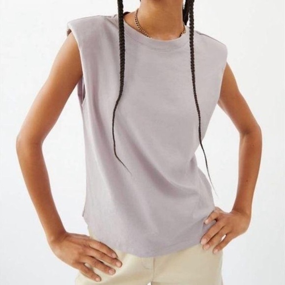 ARITZIA Babaton Lilac Fog Shoulder Pad Pull-Over Lightweight Crew Neck Top - XS - Picture 2 of 9